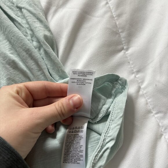 Lucky Brand Womens Size Medium Shirt Top Blouse Blue Short Sleeve 100% Cotton - Picture 8 of 9